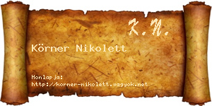 Körner Nikolett névjegykártya