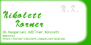 nikolett korner business card